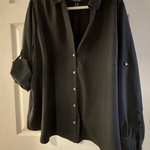 Lands' End Classic Black Blouse